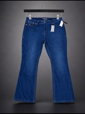 Melissa McCarthy Seven7 Classic Bootcut Stretch Denim Jeans 26W Dark Wash NWT